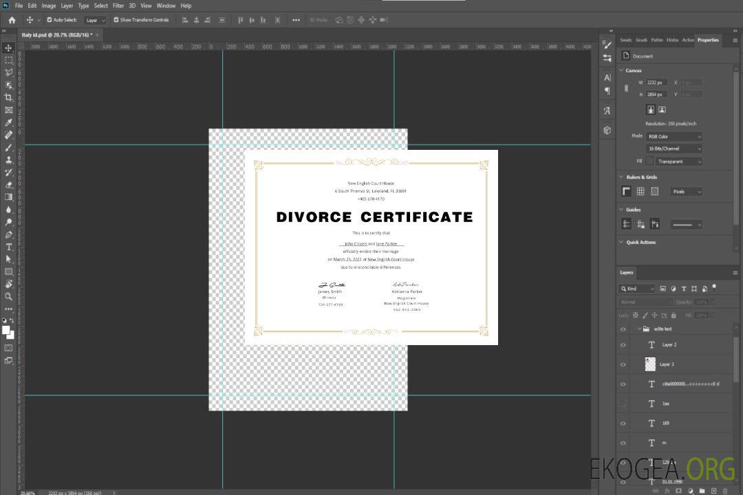 Certificat de divorce aux États-Unis template Certificat de divorce aux États-Unis template